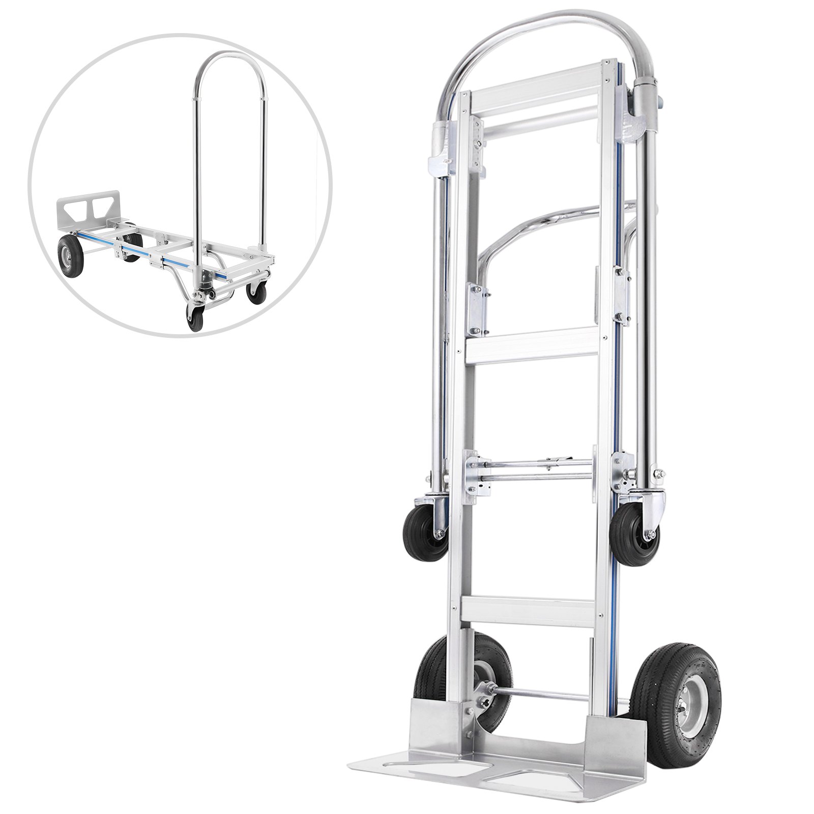Vevor Folding Aluminium Hand Truck Trolley Luggage Cart Foldable Wheels 400Kg