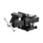 VEVOR Heavy Duty Bench Vise, 100 mm Jaw Width, Multi-Purpose Ductile Iron Bench Vise with Anvil and 360-Degree Locking Swivel Base, 57 mm Throat Depth, 120 mm Jaw Opening, for Drilling, Pipe Cutting