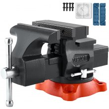 5.5" Bench Vise Multipurpose Heavy Duty Ductile Iron Swivel Locking Base