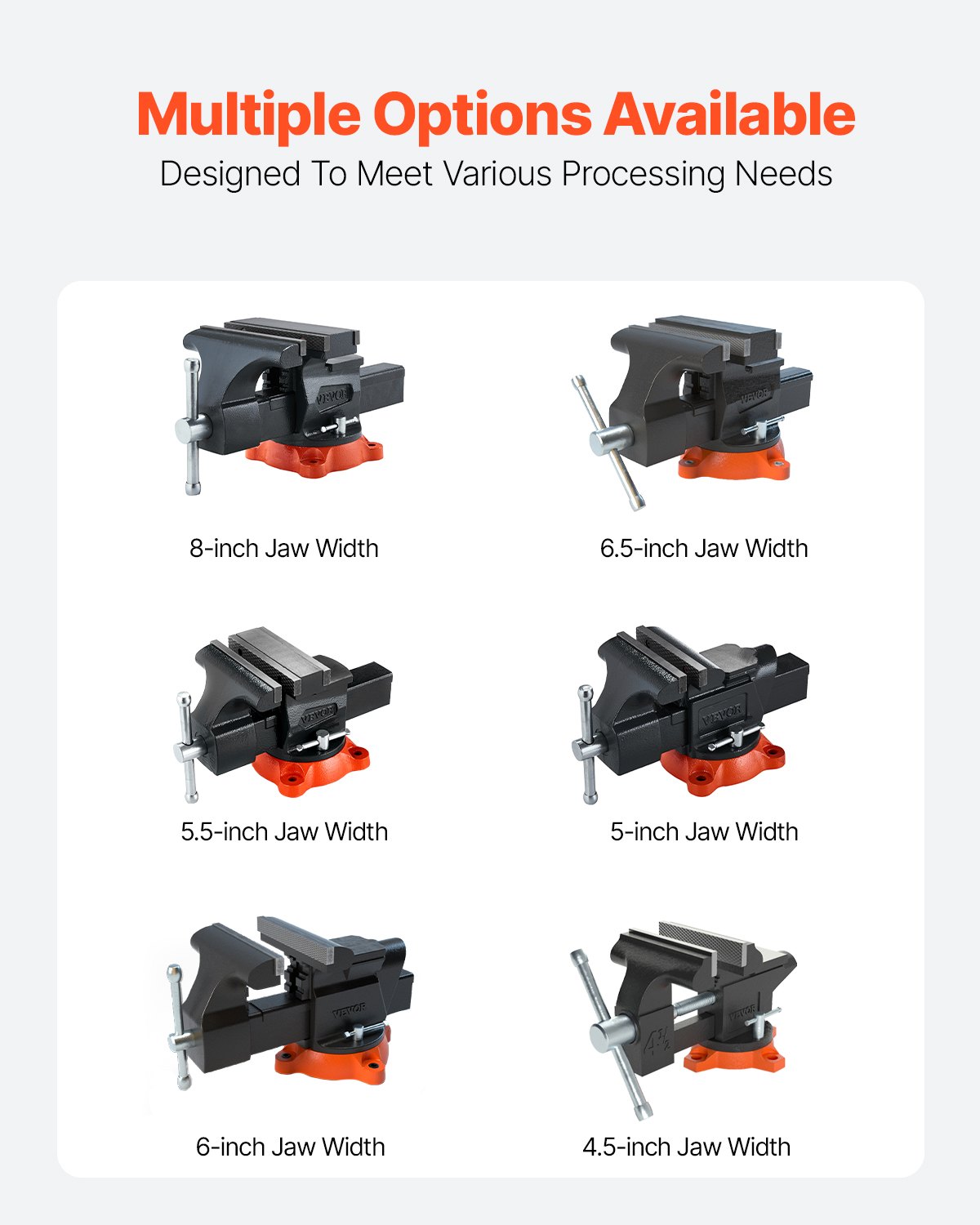 VEVOR Bench Vise, 140 mm Jaw Width, 140 mm Max Jaw Opening Multipurpose Vise with 360° Swivel Locking Base, 73 mm Throat, Heavy Duty Ductile Iron Workbench Vise, Two-Way Jaws for Clamping Round Pipes