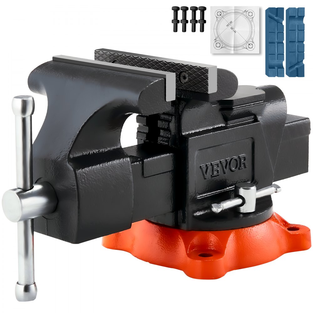 VEVOR 5" Bench Vise Multipurpose Heavy Duty Ductile Iron Swivel Locking Base