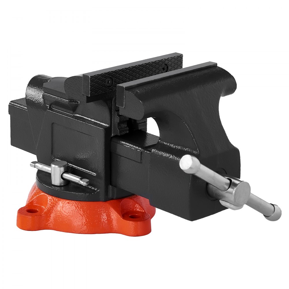 VEVOR Bench Vise, 5" Jaw Width, 5" Max Jaw Opening Multipurpose Vise with 360° Swivel Locking Base, 2.8" Throat Depth, Heavy Duty Ductile Iron Workbench Vise with Anvil, for Clamping Round Pipes