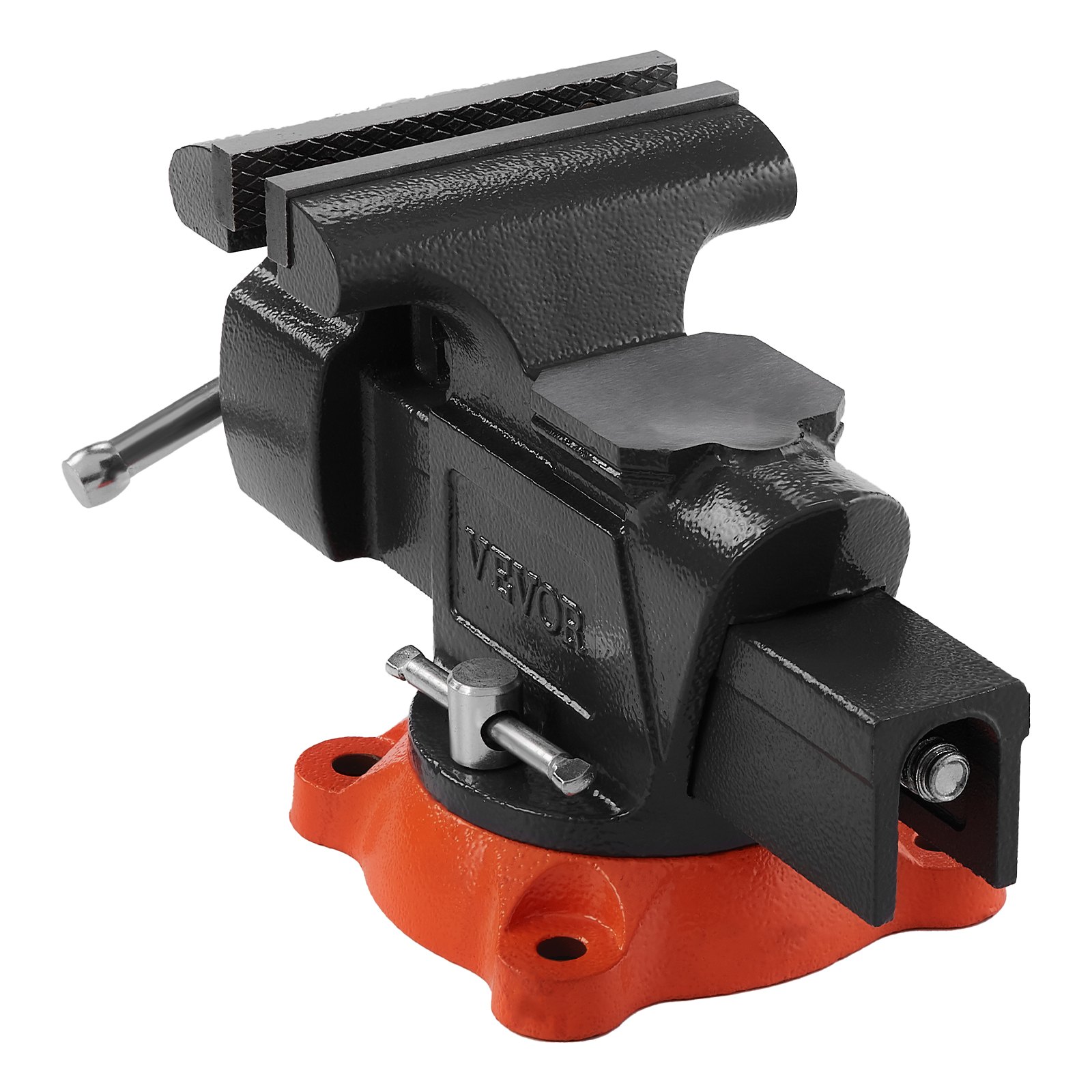 VEVOR Bench Vise, 5" Jaw Width, 5" Max Jaw Opening Multipurpose Vise with 360° Swivel Locking Base, 2.8" Throat Depth, Heavy Duty Ductile Iron Workbench Vise with Anvil, for Clamping Round Pipes