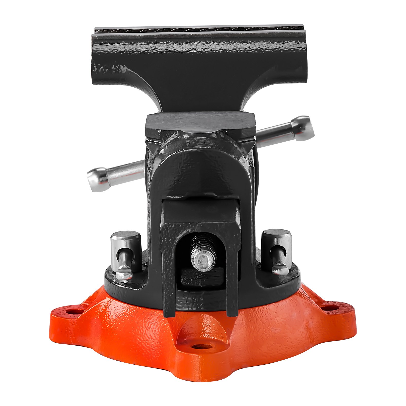 VEVOR Bench Vise, 5" Jaw Width, 5" Max Jaw Opening Multipurpose Vise with 360° Swivel Locking Base, 2.8" Throat Depth, Heavy Duty Ductile Iron Workbench Vise with Anvil, for Clamping Round Pipes