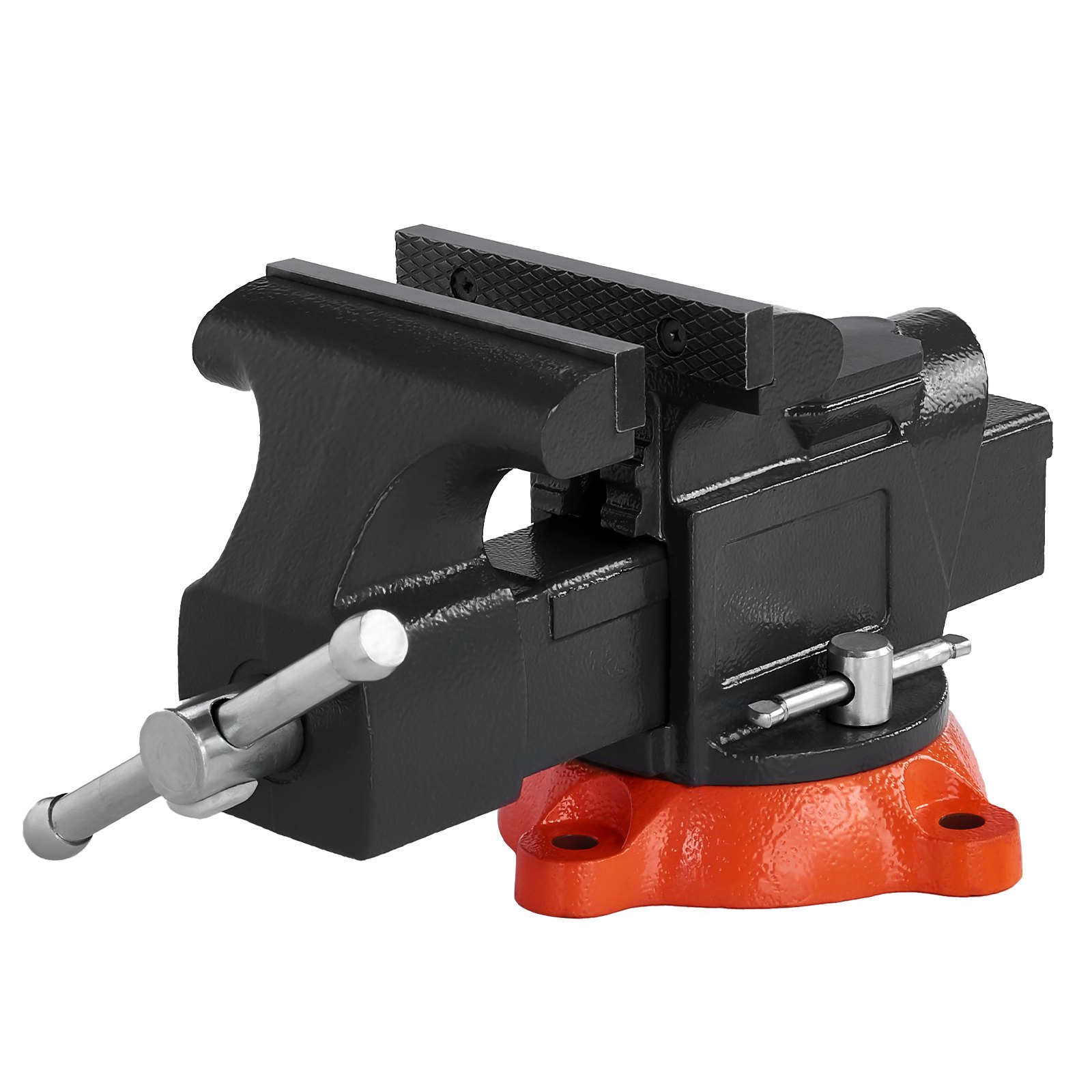 VEVOR Bench Vise, 5" Jaw Width, 5" Max Jaw Opening Multipurpose Vise with 360° Swivel Locking Base, 2.8" Throat Depth, Heavy Duty Ductile Iron Workbench Vise with Anvil, for Clamping Round Pipes