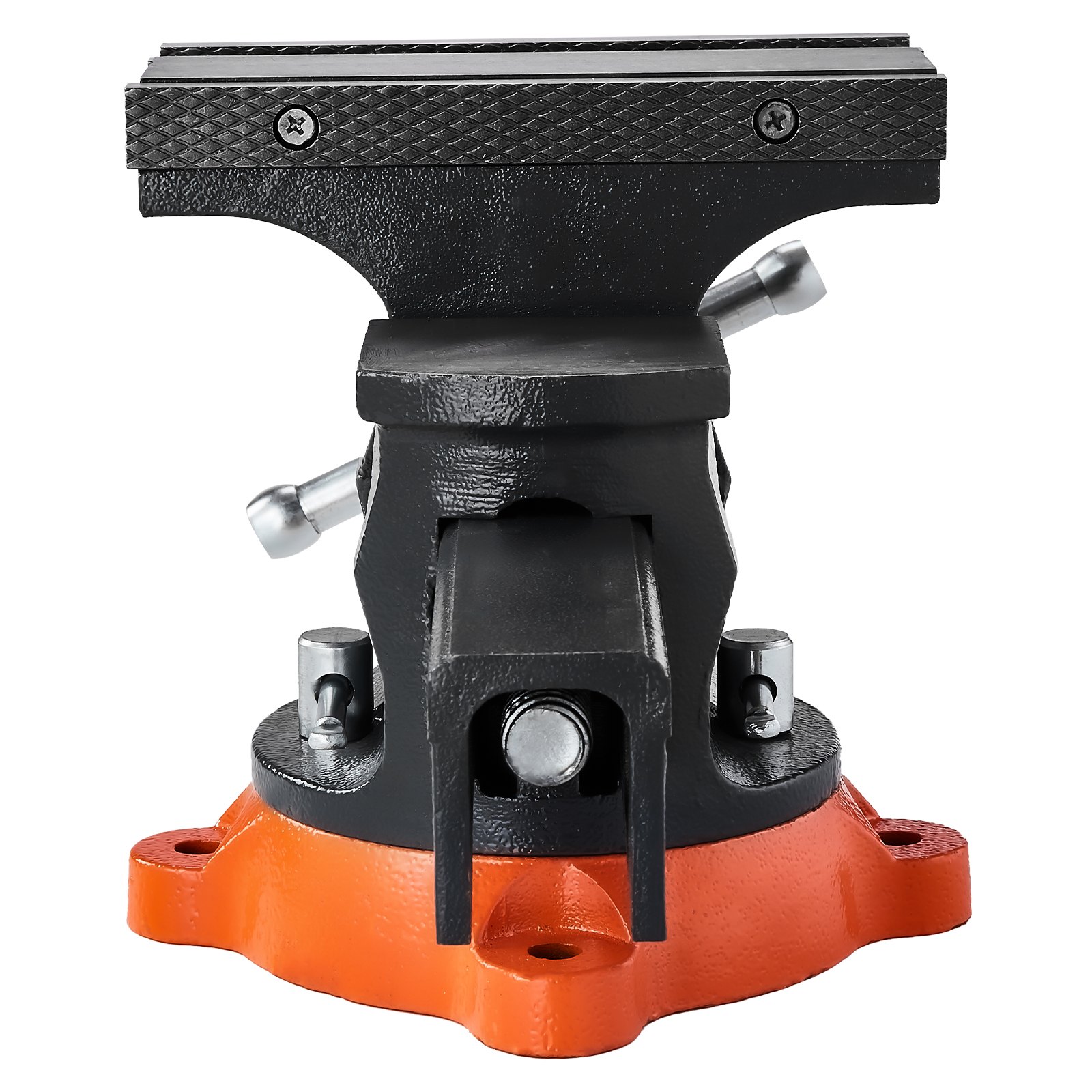 VEVOR Bench Vise, 203 mm(8") Jaw Width, 203 mm(8") Max Jaw Opening Multipurpose Vise with 360°Swivel Locking Base, 94 mm(3.7") Throat Depth, Heavy Duty Ductile Iron Workbench Vise, Two-Way Jaws for Clamping Round Pipes