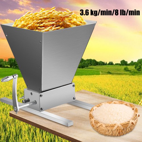 8lbs/ Min Grain Mill Home Brew Mill Barley Grinder Crushing 2 Rollers Home Brew