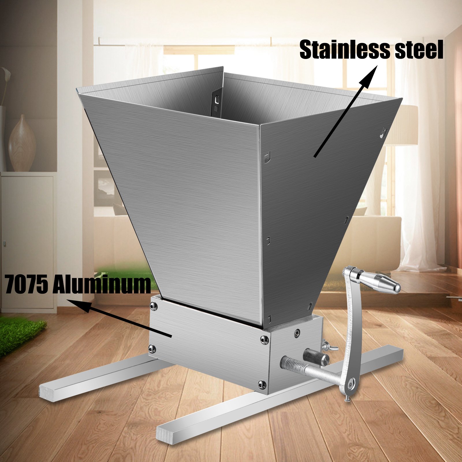 Grain Mill Home Brew Mill Barley Grinder Crushing 2 Rollers Home Brew Mill