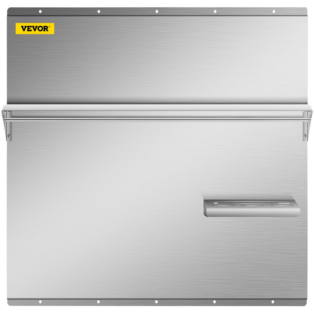 VEVOR Range Backsplash with Shelf 29.5 x 29.5 Inch Range Hood Wall Shield, Stainless Steel Backsplash Silver Splash Plate for Range Hood Stainless Backsplash with Storage Shelf and Hanging Rack
