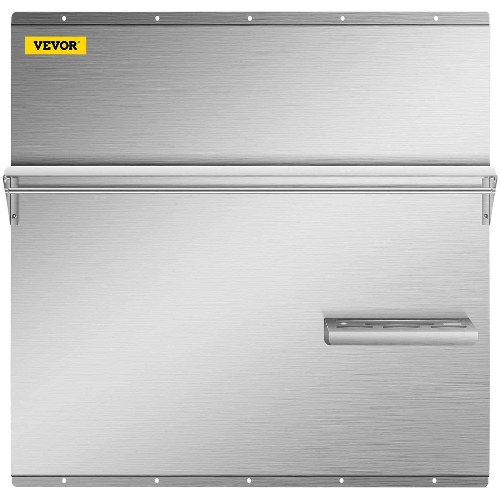 VEVOR Range Backsplash with Shelf 29.5 x 29.5 Inch Range Hood Wall Shield, Stainless Steel Backsplash Silver Splash Plate for Range Hood Stainless Backsplash with Storage Shelf and Hanging Rack