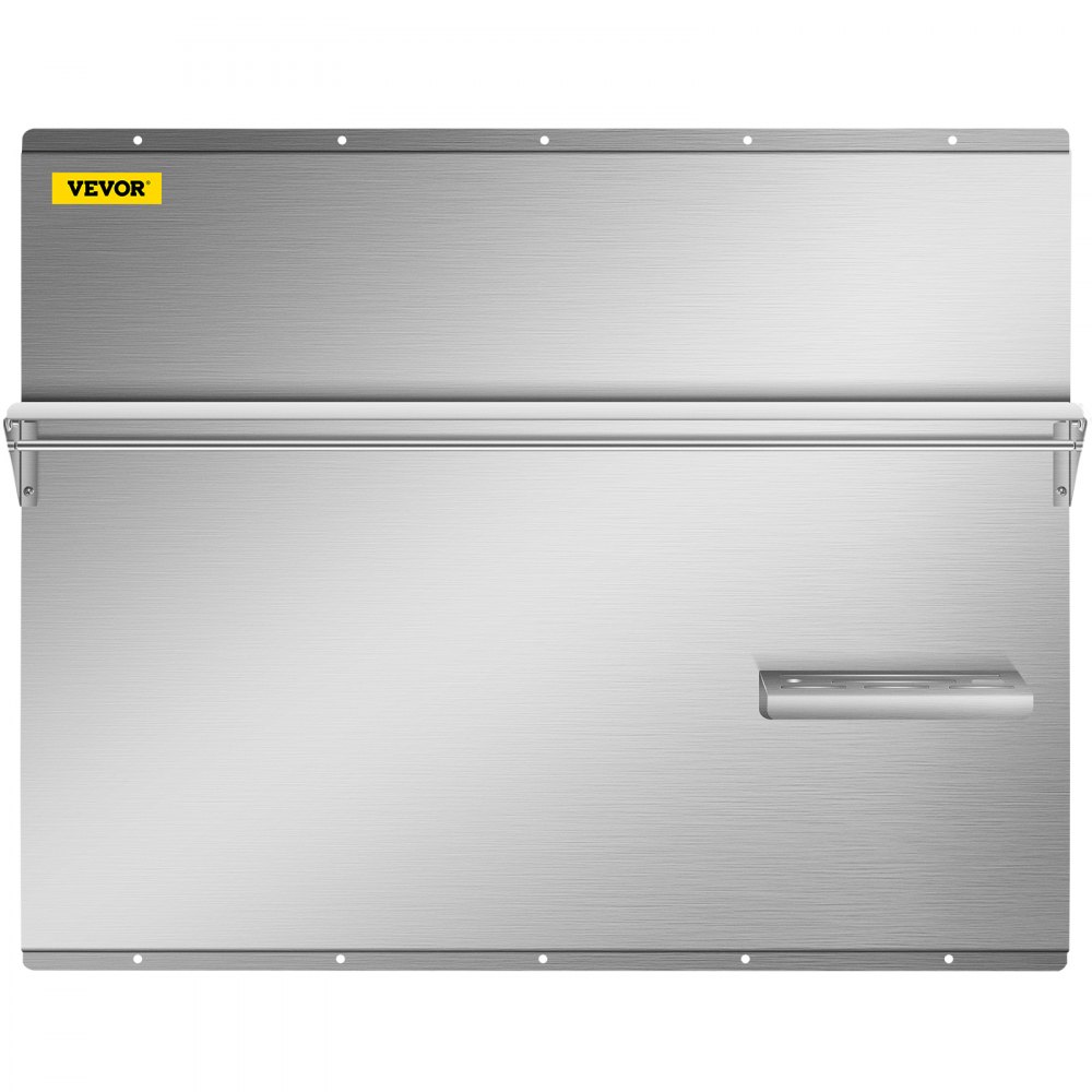 Protector contra salpicaduras de acero inoxidable VEVOR con estante de 36 x 30,7 pulgadas, protector de pared para campana extractora, placa plateada para salpicaduras de acero inoxidable con estante de almacenamiento incorporado y estante para colgar.