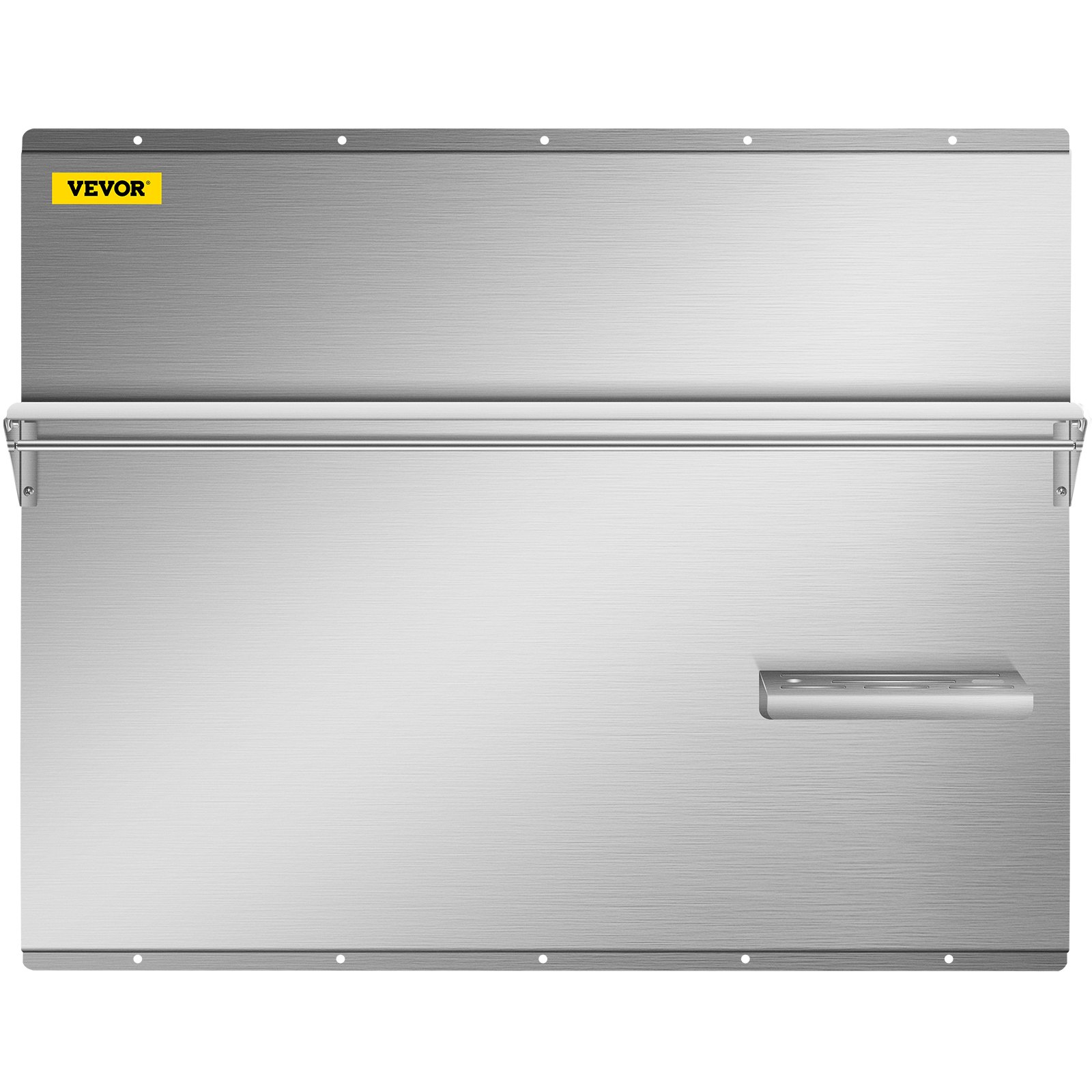 Protector contra salpicaduras de acero inoxidable VEVOR con estante de 36 x 30,7 pulgadas, protector de pared para campana extractora, placa plateada para salpicaduras de acero inoxidable con estante de almacenamiento incorporado y estante para colgar.