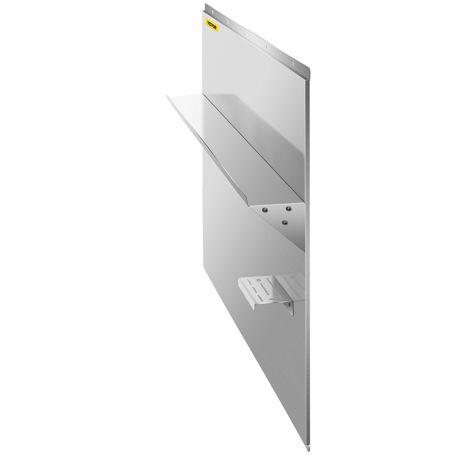 Protector contra salpicaduras de acero inoxidable VEVOR con estante de 36 x 30,7 pulgadas, protector de pared para campana extractora, placa plateada para salpicaduras de acero inoxidable con estante de almacenamiento incorporado y estante para colgar.