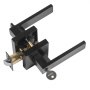 VEVOR entry door handle in matte black finish with square design, showcasing cylindrical lock and key.