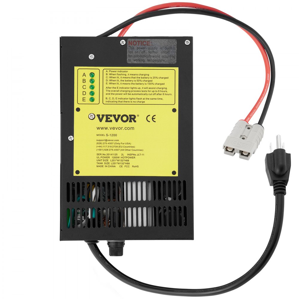 VEVOR 60 Amp RV Power Converter Charger, 110 Volt AC to 12 Volt DC, Power Supply Battery Converter Charger 1100W with 13-16V DC Adjustable Operating Range, Three-Stage Inverter, for RV Trailer Camper