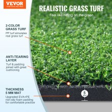 VEVOR 5x4ft Golf Hitting Mat Turf Golf Training Aid Indoor Outdoor Practice