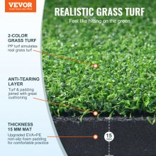 VEVOR 5x4ft Golf Hitting Mat Turf Golf Training Aid Indoor Outdoor Practice