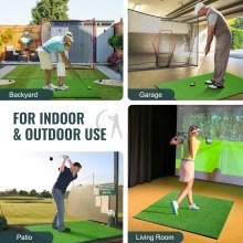 VEVOR 5x4ft Golf Hitting Mat Turf Golf Training Aid Indoor Outdoor Practice