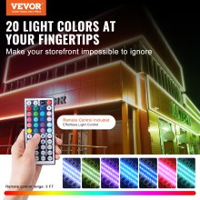 VEVOR 400 luces LED para escaparate, 207 pies, luces de módulo LED, 5050 SMD 3 LED RGB luces de ventana que cambian de color con control remoto para letreros publicitarios de ventanas de tiendas comerciales, IP68 a prueba de agua