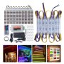 VEVOR 200PCS LED Storefront Lights, 103 ft, LED Module Lights, 5050 SMD 3-LED RGB Color Changing Window Lights with Remote Control for Business Store Window Advertising Letter Signs, IP68 Waterproof