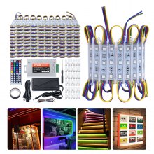 VEVOR 200PCS LED Storefront Lights, 103 ft, LED Module Lights, 5050 SMD 3-LED RGB Color Changing Window Lights with Remote Control for Business Store Window Advertising Letter Signs, IP68 Waterproof