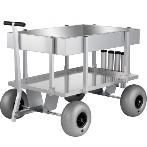 VEVOR Beach Fishing Cart Fish & Marine Carts w/
Balloon Tires for Sand 500lbs