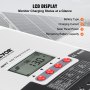 VEVOR Contrôleur de charge solaire MPPT 20 A, entrée CC automatique 12 V/24 V, chargeur de régulateur de panneau solaire avec écran LCD, câble de capteur de température, pour chargement de batterie scellée (AGM), gel, inondée et lithium