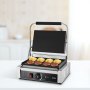 VEVOR Commercial Panini Grill, 1800W Electric Sandwich Panini Maker, Stainless Steel Sandwichs Press Grill with Handle and Temp Control, 13.5x9.3 in Full Flat Enamel Plate, for Hamburger Steak Bacon