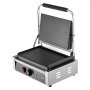 VEVOR Commercial Panini Grill, 1800W Electric Sandwich Panini Maker, Stainless Steel Sandwichs Press Grill with Handle and Temp Control, 13.5x9.3 in Full Flat Enamel Plate, for Hamburger Steak Bacon