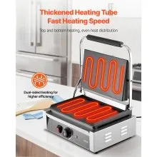 Commercial Panini Press Grill Electric Sandwich Maker Griddle Plate 13.5x9.3 in