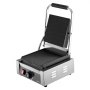 VEVOR Commercial Panini Grill, 1800W Electric Sandwich Panini Maker, Stainless Steel Sandwichs Press Grill with Handle and Temp Control, 8.8x9 in Full Grooved Enamel Plate for Hamburger Steak Bacon