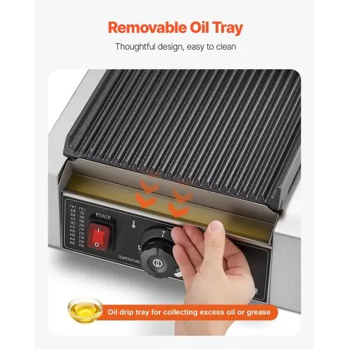 VEVOR Commercial Panini Grill, 1800W Electric Sandwich Panini