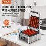 VEVOR panini press with thick heating tubes on a kitchen counter for efficient dual-sided heating.