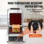 Prensa para panini VEVOR con sándwich, interruptor de alta temperatura y perilla de control de temperatura.