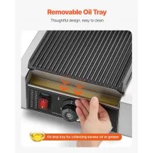 VEVOR Commercial Panini Press Grill Electric Sandwich Maker Griddle Plate 9"x9"