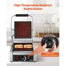 VEVOR Commercial Panini Press Grill Electric Sandwich Maker Griddle Plate 9"x9"