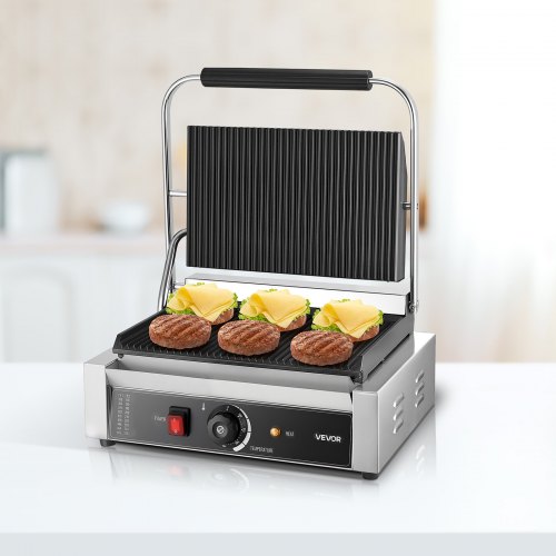 VEVOR Commercial Panini Grill, 1800W Electric Sandwich Panini