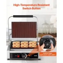 Commercial Panini Press Grill Electric Sandwich Maker Griddle Plate 13.5x9.3 in