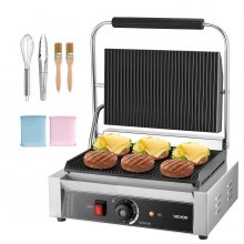 Commercial Panini Press Grill Electric Sandwich Maker Griddle Plate 13.5x9.3 in