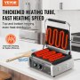 VEVOR panini press with thickened heating tube, dual-sided heating for fast and even heat distribution.