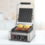 VEVOR Commercial Panini Grill, 1800W Electric Sandwich Panini Maker, Stainless Steel Sandwichs Press Grill with Handle and Temp Control, 22x23 cm Flat Enamel Plate, for Hamburger Steak Bacon