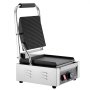 VEVOR Commercial Panini Grill, 1800W Electric Sandwich Panini Maker, Stainless Steel Sandwichs Press Grill with Handle and Temp Control, 22x23 cm Flat Enamel Plate, for Hamburger Steak Bacon