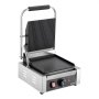VEVOR Commercial Panini Grill, 1800W Electric Sandwich Panini Maker, Stainless Steel Sandwichs Press Grill with Handle and Temp Control, 22x23 cm Flat Enamel Plate, for Hamburger Steak Bacon