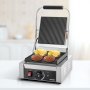 VEVOR Commercial Panini Grill, 1800W Electric Sandwich Panini Maker, Stainless Steel Sandwichs Press Grill with Handle and Temp Control, 22x23 cm Flat Enamel Plate, for Hamburger Steak Bacon