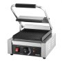 VEVOR Commercial Panini Grill, 1800W Electric Sandwich Panini Maker, Stainless Steel Sandwichs Press Grill with Handle and Temp Control, 22x23 cm Flat Enamel Plate, for Hamburger Steak Bacon