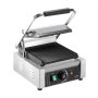 VEVOR Commercial Panini Grill, 1800W Electric Sandwich Panini Maker, Stainless Steel Sandwich Press Grill, Panini Grill with Temp Control & 9"x9" Full Grooved Enamel Plate for Hamburger Steak Bacon