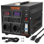 VEVOR Voltage Converter muuntaja, 1000 W, Heavy Duty Step Up/Down muuntaja, muuntaa 110 voltista 220 volttiin ja 220 voltista 110 volttiin, US Outlet EU Outlet 5 V USB-portilla, CE-sertifioitu