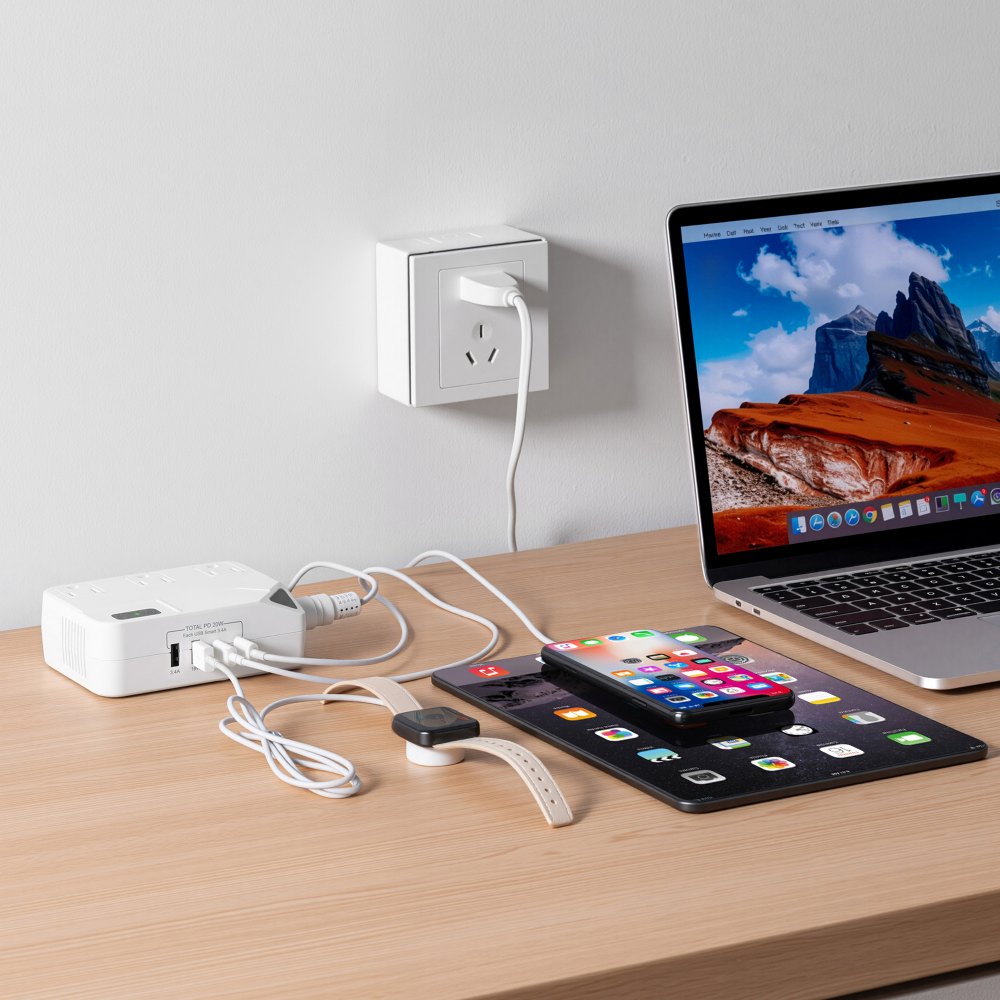VEVOR Voltage Converter, 220V to 110V, International Universal Travel Adapter with 4 USB Ports (2 USB C), 3 AC Sockets, Plug Power Adapter, Step Down Transformer Outlet Converter, for EU UK AU US