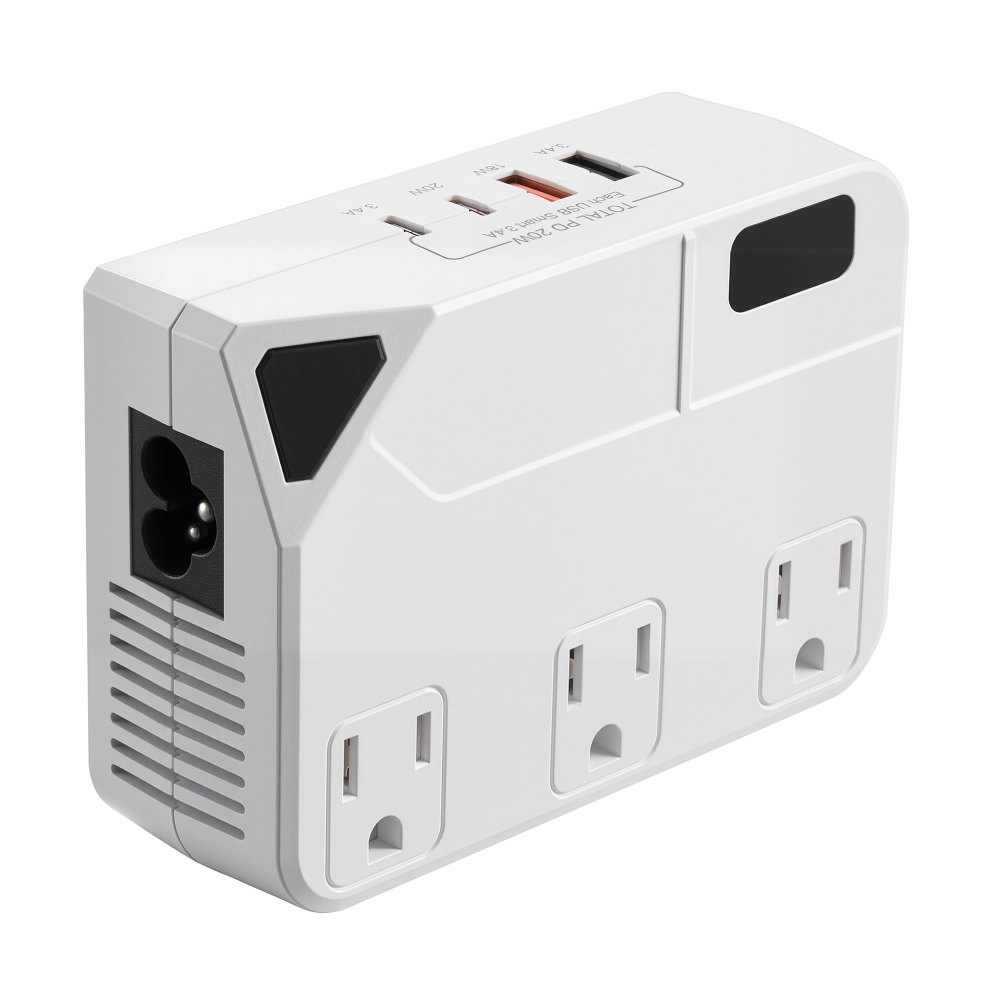 VEVOR Voltage Converter, 220V to 110V, International Universal Travel Adapter with 4 USB Ports (2 USB C), 3 AC Sockets, Plug Power Adapter, Step Down Transformer Outlet Converter, for EU UK AU US