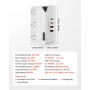 VEVOR Voltage Converter, 220V to 110V, International Universal Travel Adapter with 4 USB Ports (2 USB C), 3 AC Sockets, Plug Power Adapter, Step Down Transformer Outlet Converter, for EU UK AU US